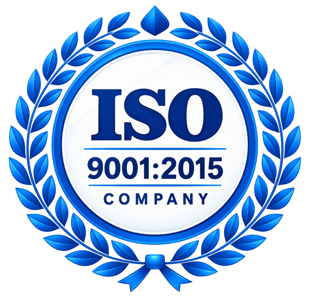 Glossy Blue ISO Certification Seal
